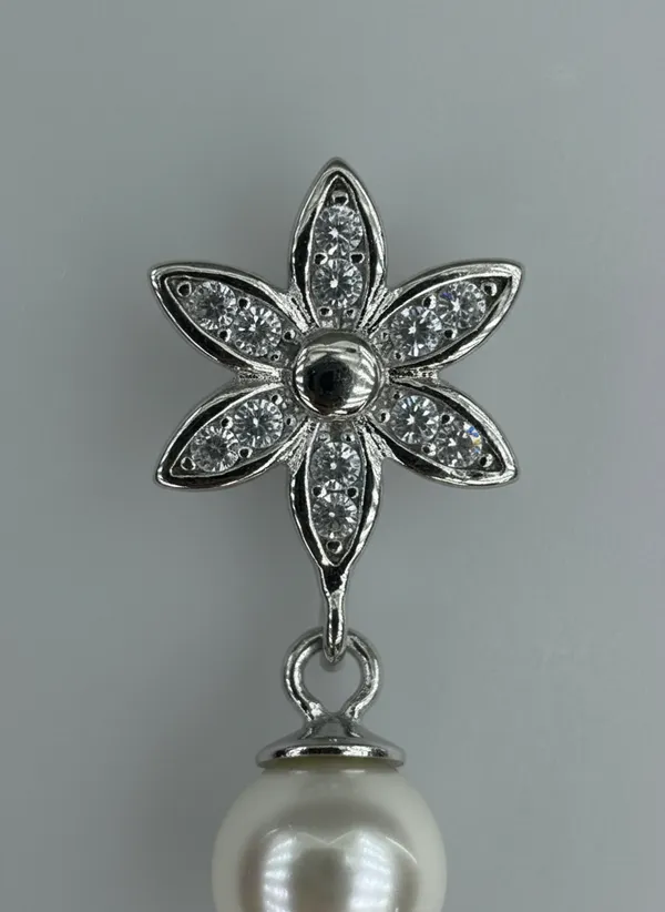 Silver_Flower_Pearl_Drop_Earrings_925_Sterling_Silver